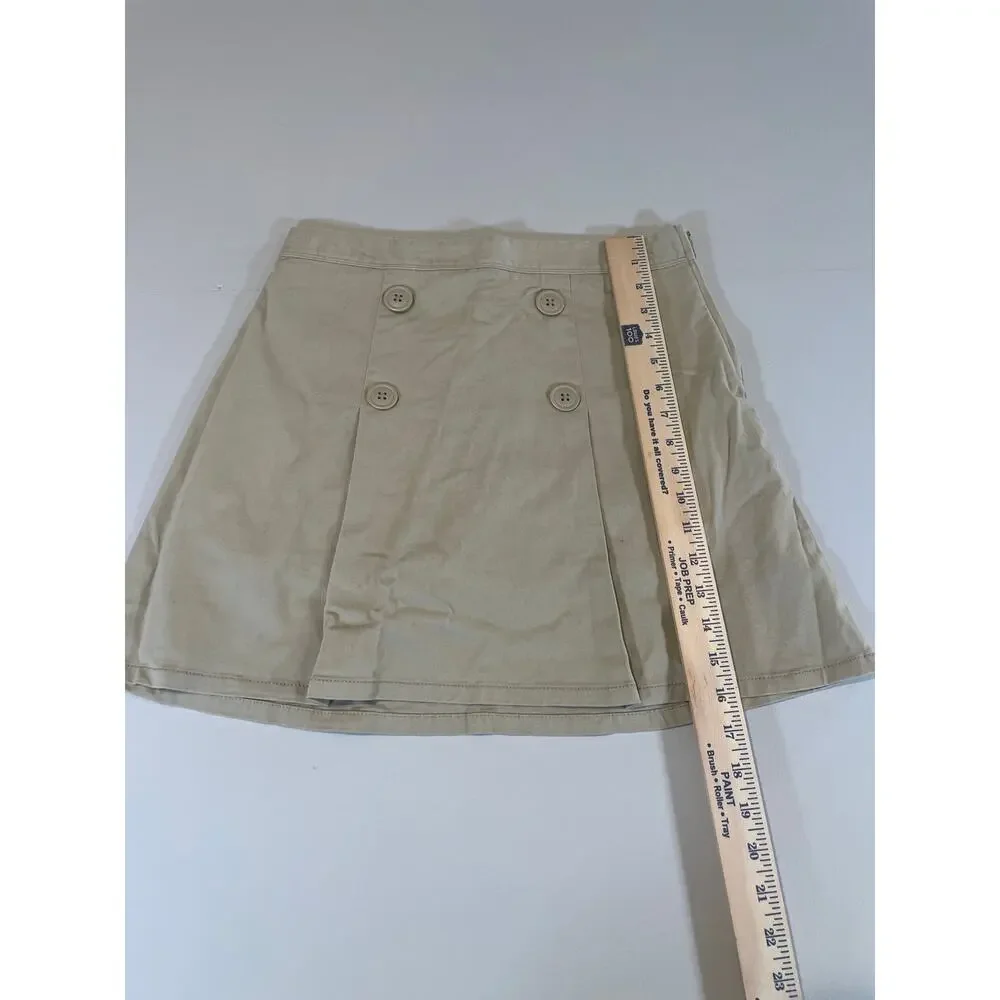 The Children’s Place Size 14 Khaki Pleated Skort – NWT – Button Detail